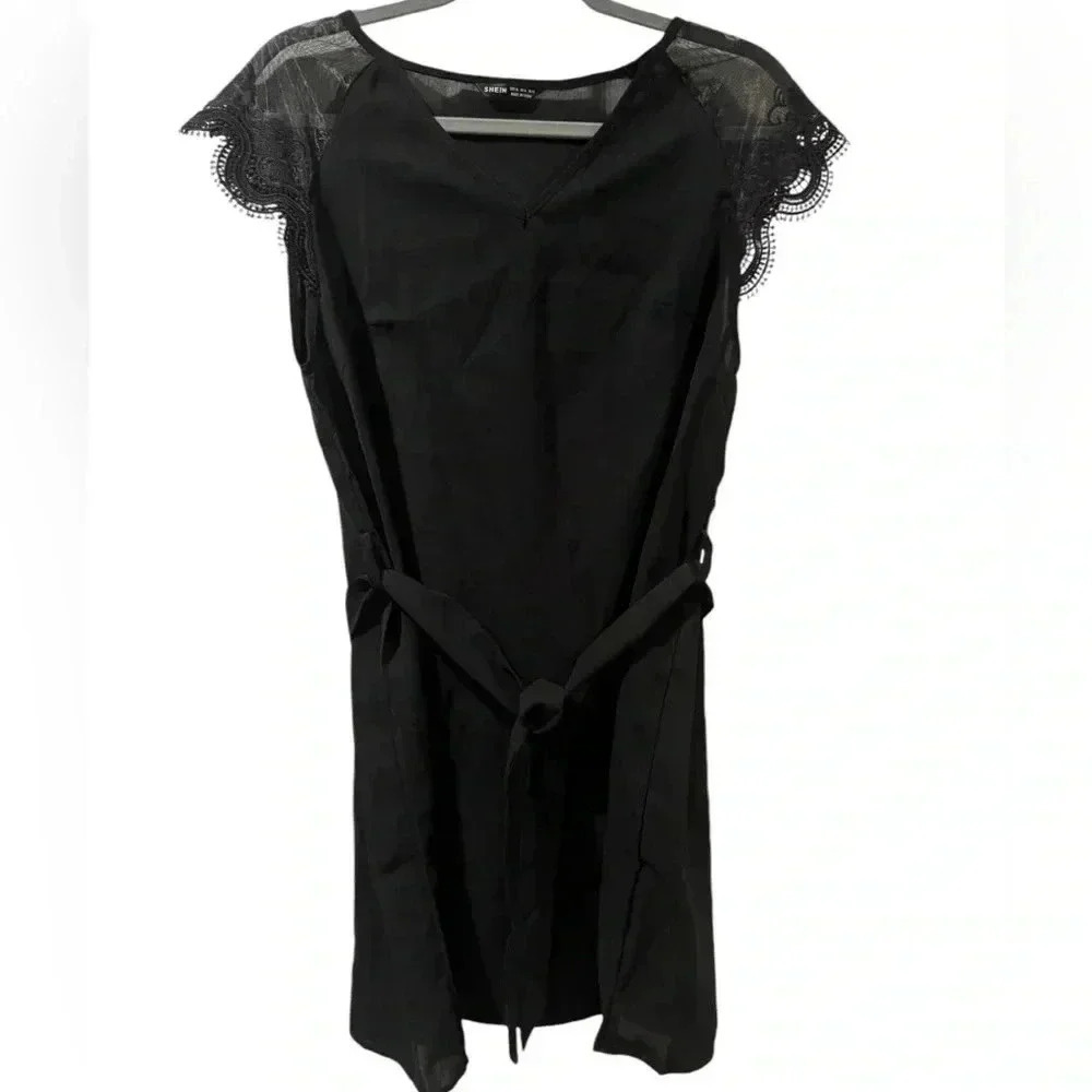 SHEIN XL Black Short sleeve dress